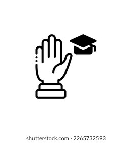 Volunteer hands supporting education vector illustration icon