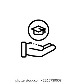 Volunteer hands teaching vector illustration icon