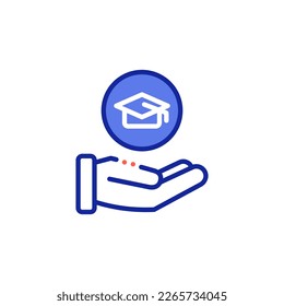 Volunteer hands teaching vector illustration icon