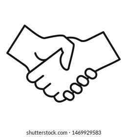 Volunteer handshake icon. Outline volunteer handshake vector icon for web design isolated on white background