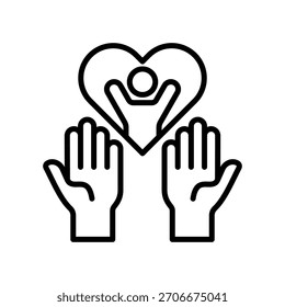 Volunteer Help Icon Line Vector Illustration
