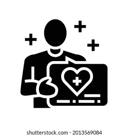 volunteer homecare service glyph icon vector. volunteer homecare service sign. isolated contour symbol black illustration