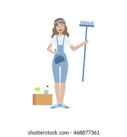 Volunteer With Household Products Cleaning Up