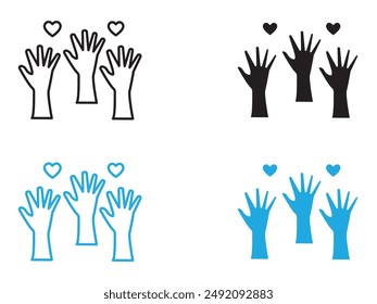Volunteer icon black and white vector outline sign