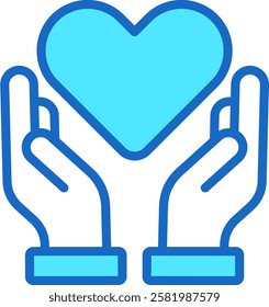 Volunteer Icon Blue Color Vector Illustration