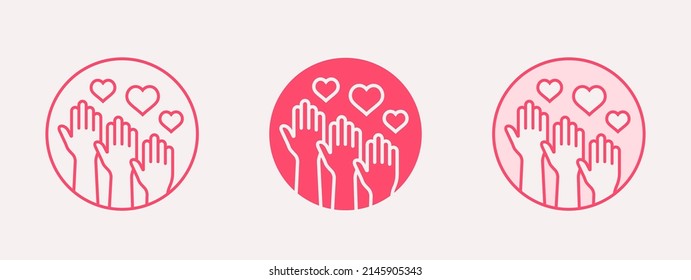 Volunteer Icon. Charity, Sponsor, Philanthropy Logo Template. Vector Illustration.