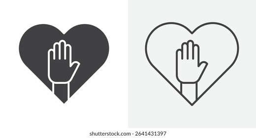 Volunteer icon Line graphics illustration