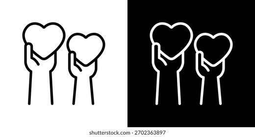 Ilustración vectorial de estilo de línea de icono de voluntario