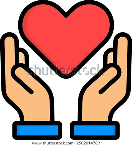 Volunteer Icon Lineal Color Vector Illustration