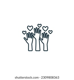Volunteer icon. Monochrome simple sign from donation collection. Volunteer icon for logo, templates, web design and infographics.