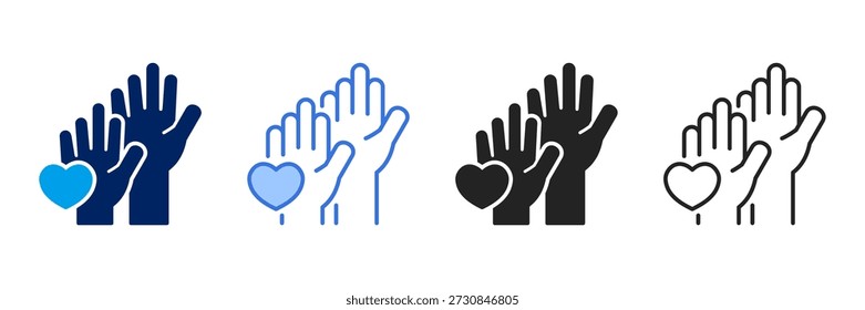 Conjunto de iconos de voluntarios Colección de estilo diferente.