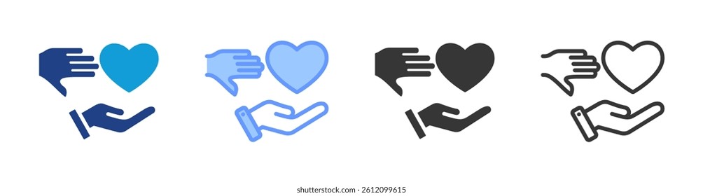 Volunteer icon set multiple style collection