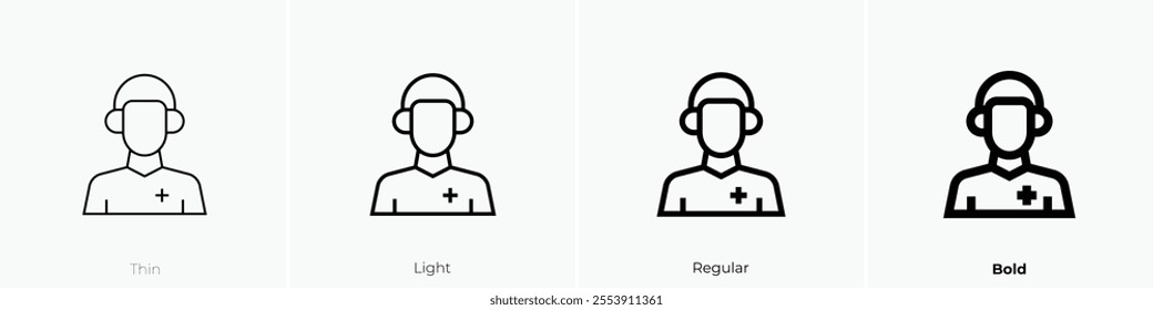 volunteer icon. Thin, Light Regular And Bold style design isolated on white background