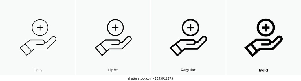 volunteer icon. Thin, Light Regular And Bold style design isolated on white background