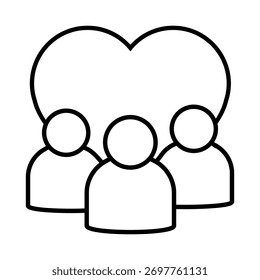 Vetor de ícone voluntário. Sinal de ilustração de serviço comunitário. símbolo de ajuda. logotipo da doação.