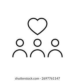 Vetor de ícone voluntário. Sinal de ilustração de serviço comunitário. símbolo de ajuda. logotipo da doação.