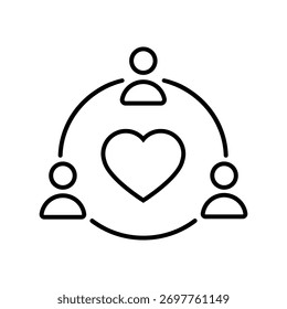 Vetor de ícone voluntário. Sinal de ilustração de serviço comunitário. símbolo de ajuda. logotipo da doação.
