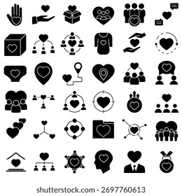 Volunteer icon vector set. Community illustration sign collection. helping symbol. donation logo.