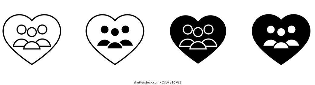 Volunteer icon vector set. Community illustration sign collection. helping symbol. donation logo.
