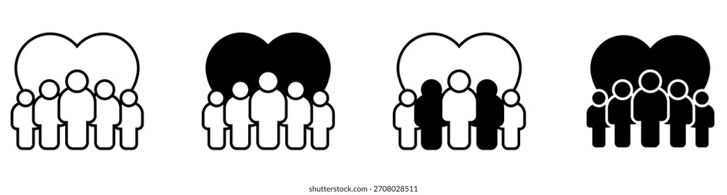 Volunteer icon vector set. Community illustration sign collection. helping symbol. donation logo.