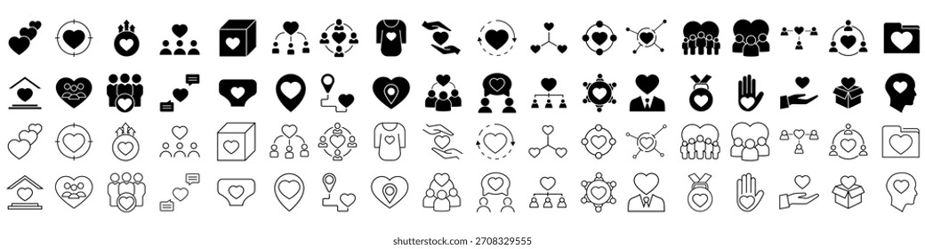 Volunteer icon vector set. Community illustration sign collection. helping symbol. donation logo.