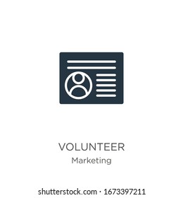 Volunteer icon vector. Trendy flat volunteer icon from marketing collection isolated on white background. Vector illustration can be used for web and mobile graphic design, logo, eps10