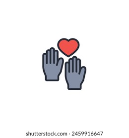 volunteer icon. vector.Editable stroke.linear style sign for use web design,logo.Symbol illustration.