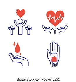 Volunteer icons vector set.