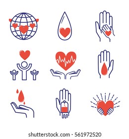 Volunteer icons vector set.
