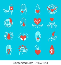 Volunteer icons vector set.