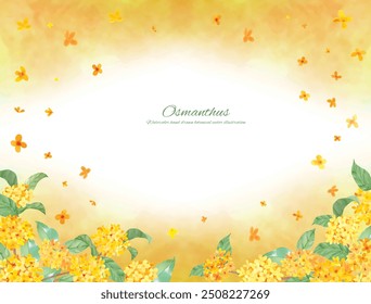 Volunteer illustration of osmanthus painted in watercolor decorative material