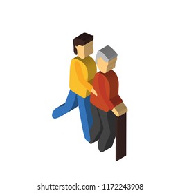 Volunteer isometric left top view 3D icon