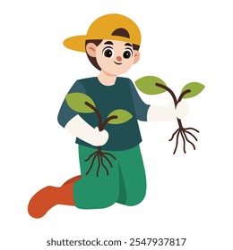 Volunteer Kids Vector Illustration - 04