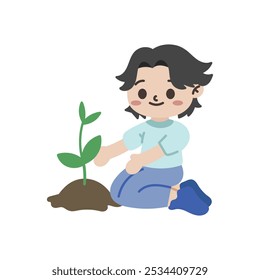 Volunteer Kids Vector Illustration - 09