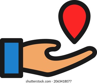 Volunteer Line Filled Vector Icon Design
