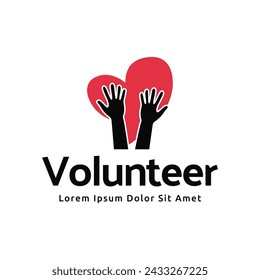 Volunteer Logo Premium Vektor-Illustration.