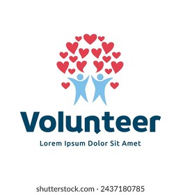 Volunteer logo premium vector illustration.