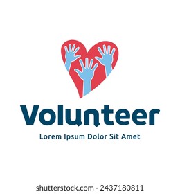 Volunteer logo premium vector illustration.