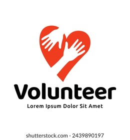 Volunteer logo premium vector illustration.