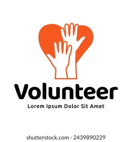 Volunteer logo premium vector illustration.