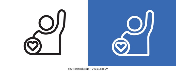 Conjunto de logotipo de voluntario y contorno de Vector