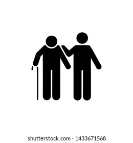 Volunteer, man, help, old man icon. Element of volunteer pictogram icon