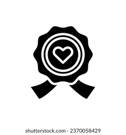 Volunteer Medal Filled Icon Vector Illustration