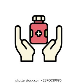 Ilustración de vectores de iconos de medicina voluntaria