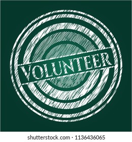 Volunteer on blackboard