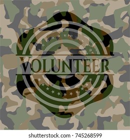 Volunteer on camo pattern