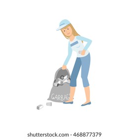 Volunteer Picking Up Garbage