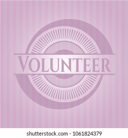  Volunteer pink emblem. Vintage.