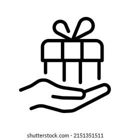 Volunteer pro bono assistance symbol. Gift icon. Vector illustration isolated on white background