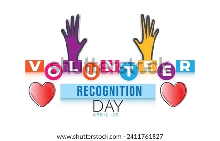 Volunteer Recognition Day. background, banner, card, poster, template. Vector illustration.